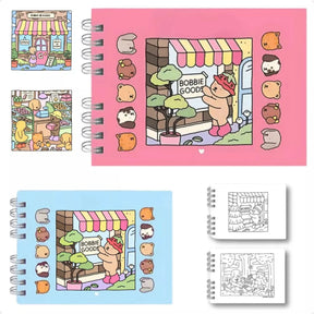 Livros Bobbie Goods capa dura com desenhos para colorir